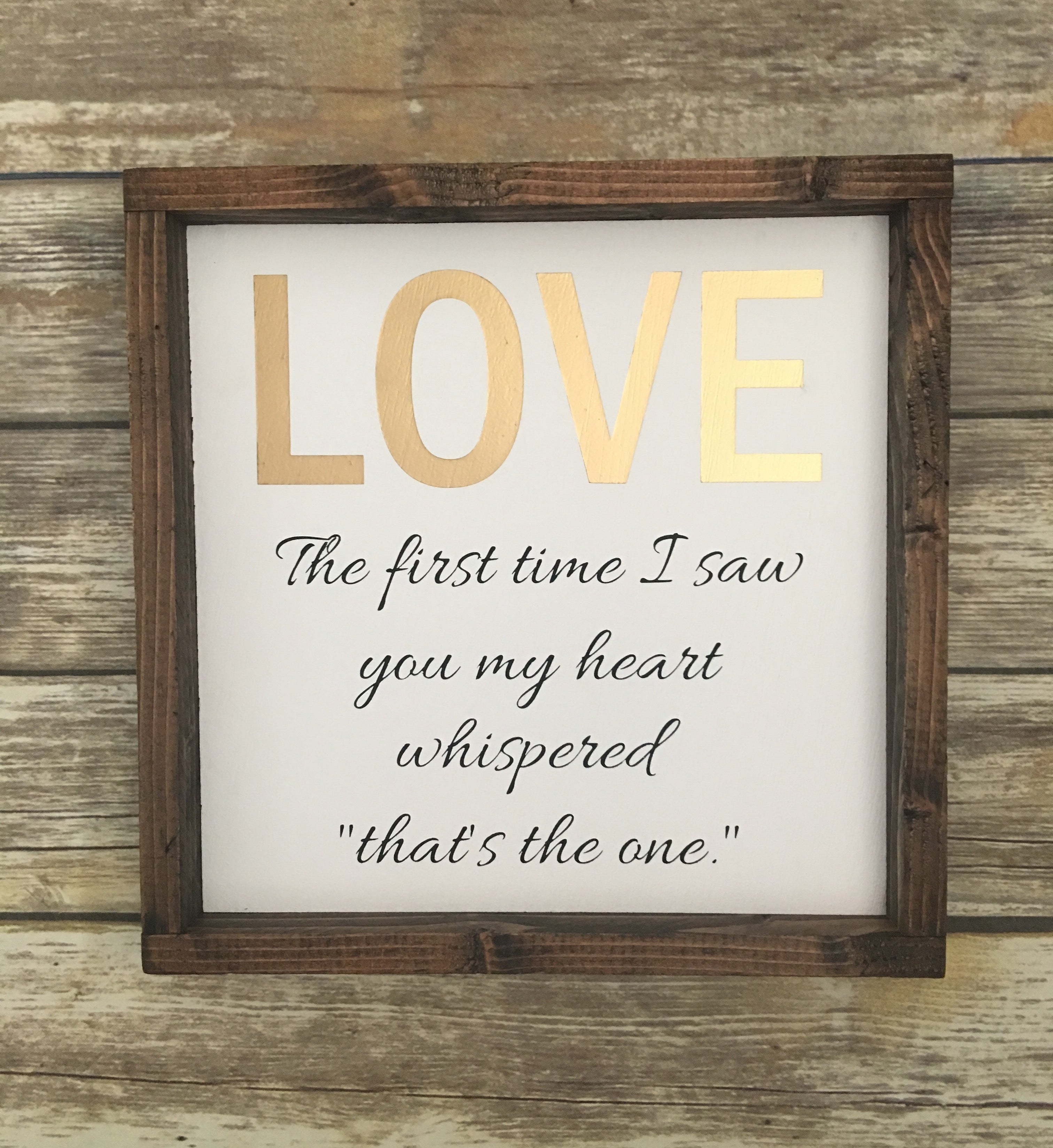 LOVE quote in gold metallic