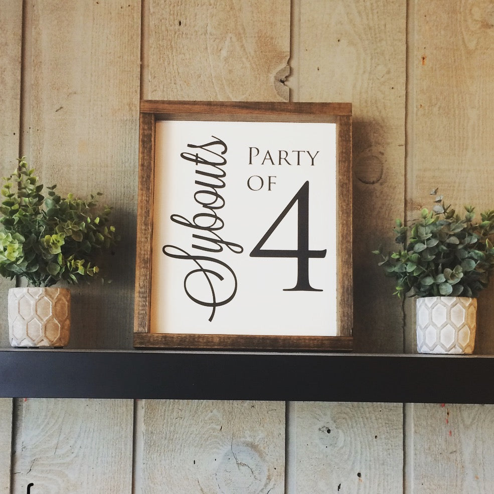 Party Of-Personalized Name Sign